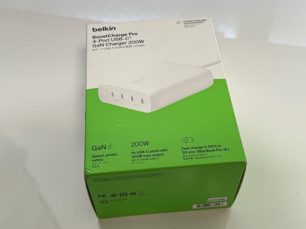 Belkin 200W GaN急速充電器 4ポート最大200W PD3.1 高速 Belkin 200W GaN急速充電器 4ポート最大200W PD3.1 高速