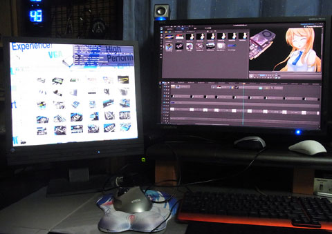 デュアルモニタ使用例