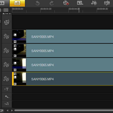 調整したいビデオクリップをダブルクリックして