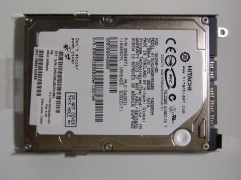 以前使用していたノートPC内蔵HDD