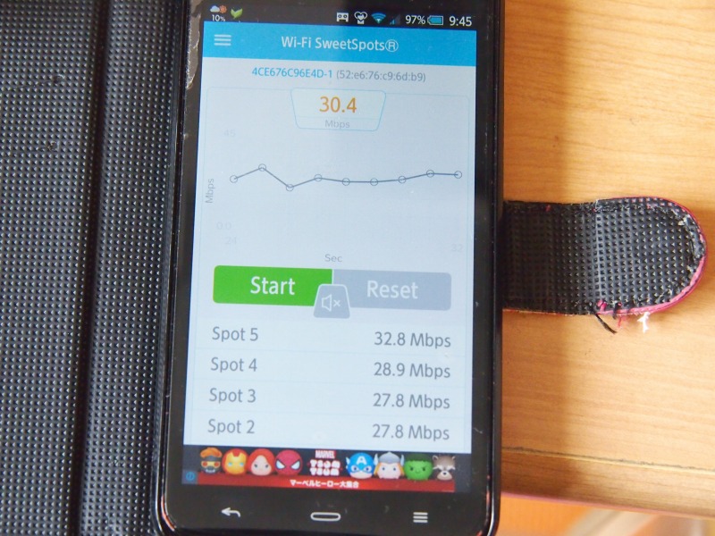 古いルーターと比べると格段に速いし、２階でもつながる！