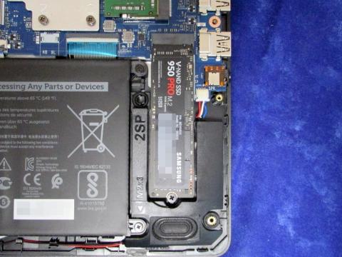 M.2 SSDの取付後