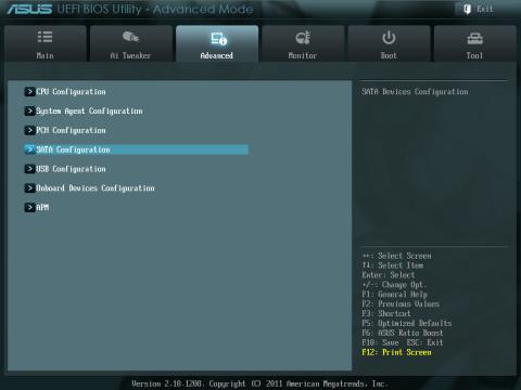 UEFI BIOS SATA Configuration
