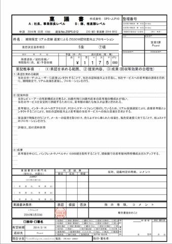 承認印が押された稟議書