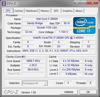 5GHz達成時のCPU-Z