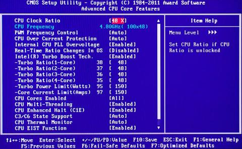 4.8GHz時のBIOS設定その2
