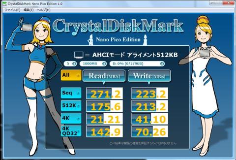 Intel SSD 320 AHCI接続 アライメント=512
