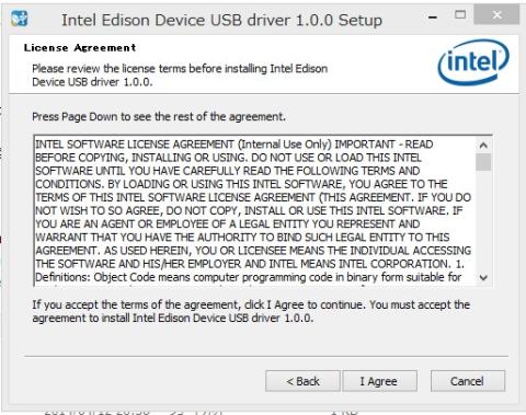 使用許諾、同意(I Agree)して次へ