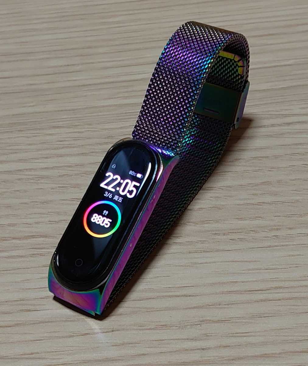 バンドから本体を取り外しやすいステンレスのmiband 3 4用の交換バンド Pinhen For Xiaomi Miband3 Miband4 バンド ステンレス鋼 ストライプ ミラネーゼループ スマートウォッチ 交換用ベル ブレスレット 全5色 カラフル のレビュー ジグソー レビューメディア