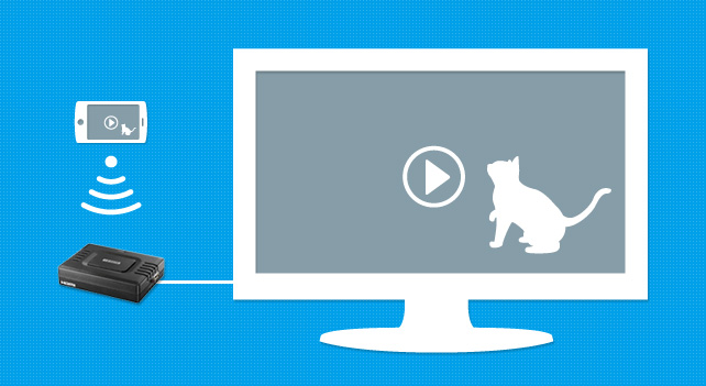 スマホの画面をワイヤレスでテレビに映せる！Miracast対応　無線HDMIアダプター ミラプレ（WFD-HDMI）