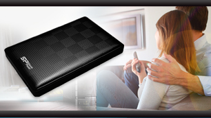 USBケーブル一本で簡単録画!テレビ対応ポータブルHDD シリコンパワー Diamond D03 TV