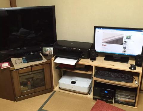 和室PC、プリンター台