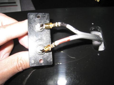 ケーブルにファストン端子を付けターミナル