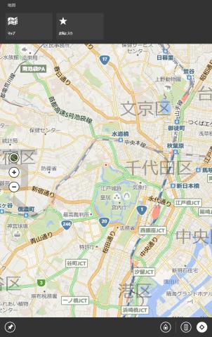 Windows標準の地図アプリでは現在位置取れましてあ