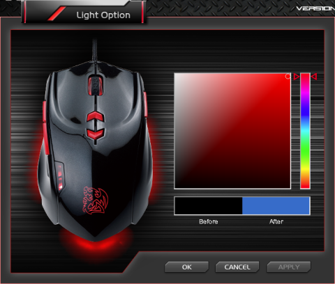 ライトオプション設定画面