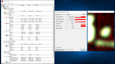 内臓HDグラフィックスのGPU-Zレンダリング