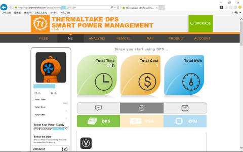 ユーザのトップページメニュー