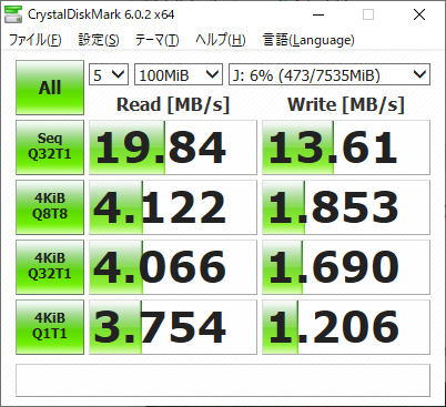 NUCとSandiskカードリーダの組み合わせでのベンチマーク