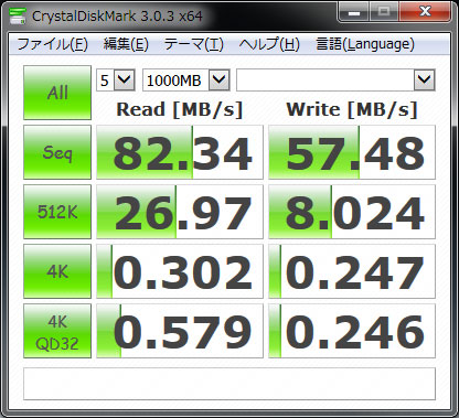 交換前のHDDベンチマーク結果