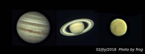 梅雨の晴れ間に3惑星