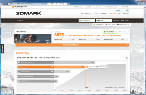 3DMark FireStrike GeForce GTX960 JetStream