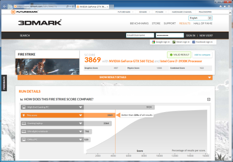 3DMark FireStrike GV-N560SO-1GI