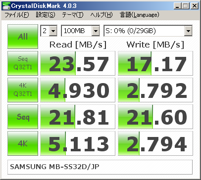 ▲Crystal Disk Mark 4.0.3
