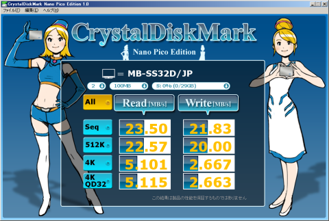 Crystal Disk Mark Nano Pico Edition