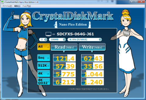 Crystal Disk Mark Nano Pico Edition