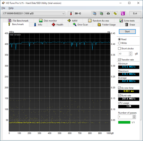▲Crucial CT1000MX500SSD1JP (SATA SSD)
