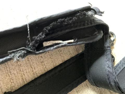 ▲壊れたベルト。さすがに限界を感じます