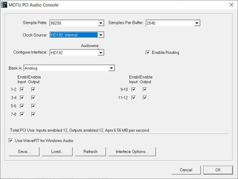 ▲HD192の内蔵クロックを選択中