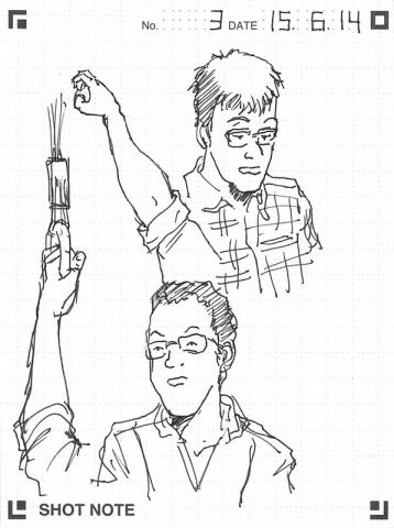 ジェルインク・ボールペンによるクロッキー