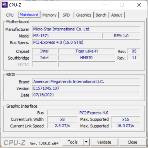 マザーボードの確認