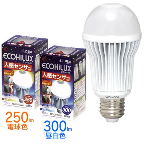 電球色は250ルーメン、昼白色は300ルーメン