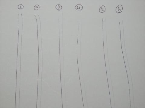 試し書き。右の線が凄い勢いで掠れていってる。