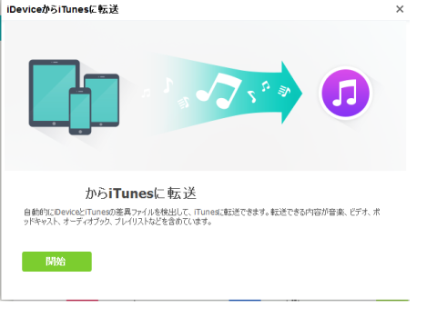 iTunesにデータを転送する。