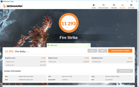 NEXTGEAR i650PA4-WOWS 3DMark score