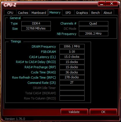 当初のCPU-Z Memory表示