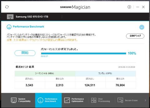 Intel マザーでのSAMSUNG SSDツール