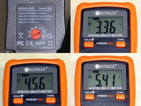 上から3V,4.5V、5V