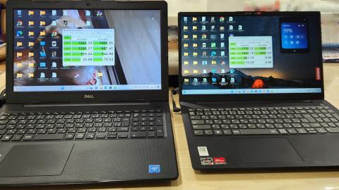 DELLとlenovoでベンチマーク実施中