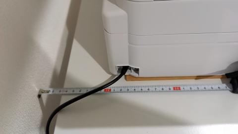 CDレーベル印刷時はプリンターの後方に10cmの余裕が必要です