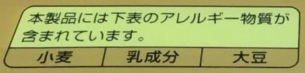 アレルギー成分表示
