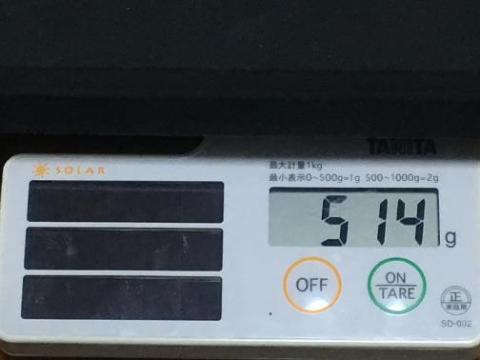 キーボード一体型ケースの重さは514g