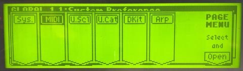 ページ一覧。カーソルかF1~F6で選択、F8で決定