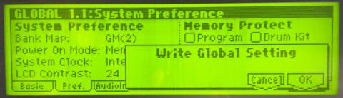 設定を保存するかの確認画面