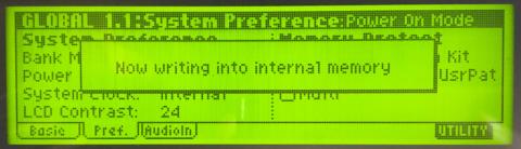 設定を書き込み中