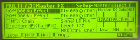 MFX設定画面。初期設定ではNo Effectになっている