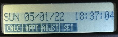 日付計算メニューでは現在日時が表示される